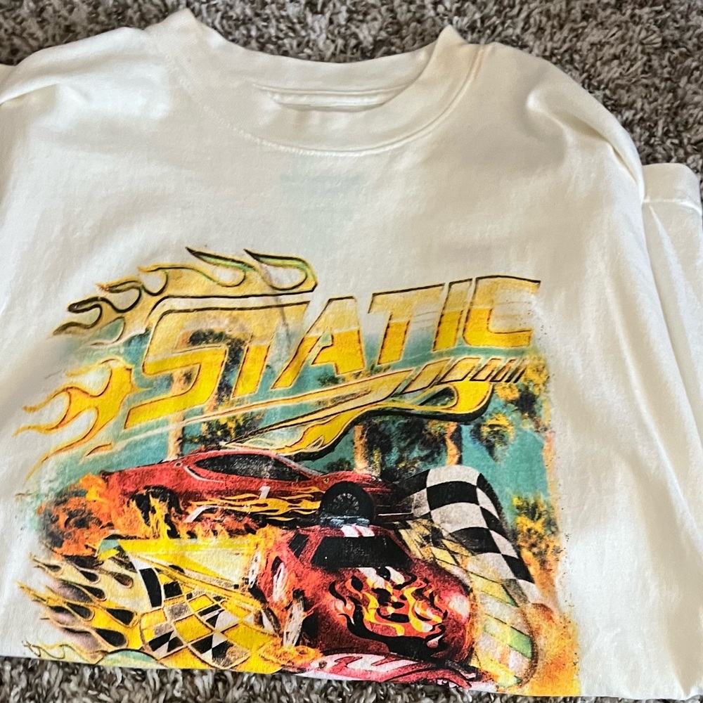 Graphic Tee with Racing Car Design